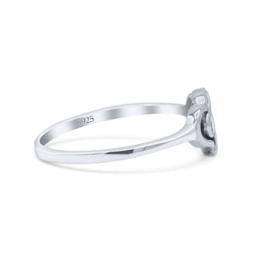 Dainty Infinity Casual Chic Double Heart Minimalist Oxidized Fashion Band Thumb Ring